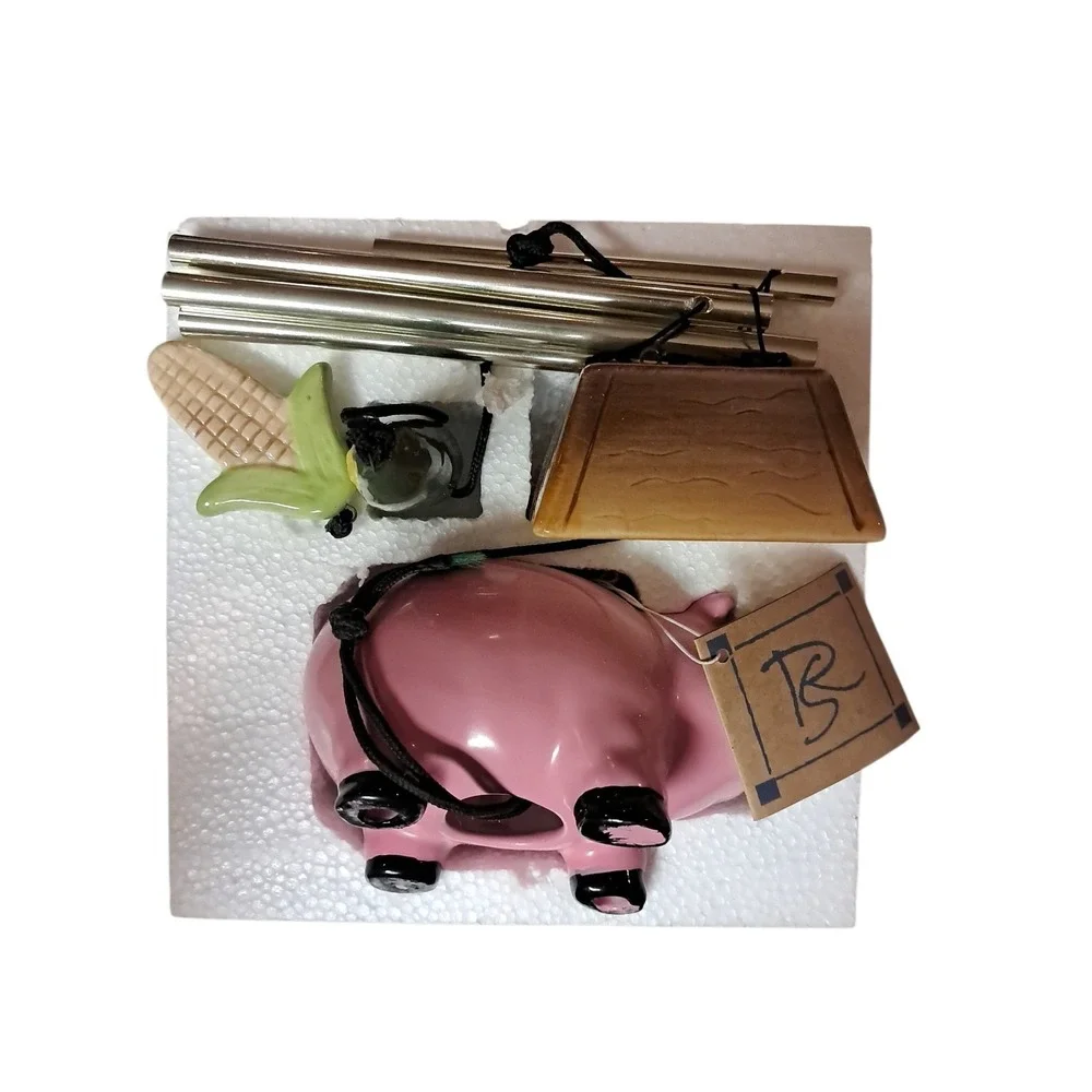 Wind Chime Pink‎ Pig New In Box